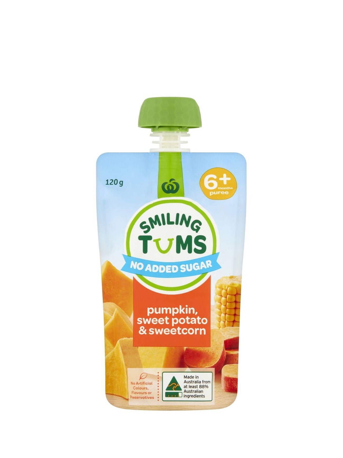 WOOLWORTHS SMILING TUMS PUMP.SWTPOTATO&CORN 120G